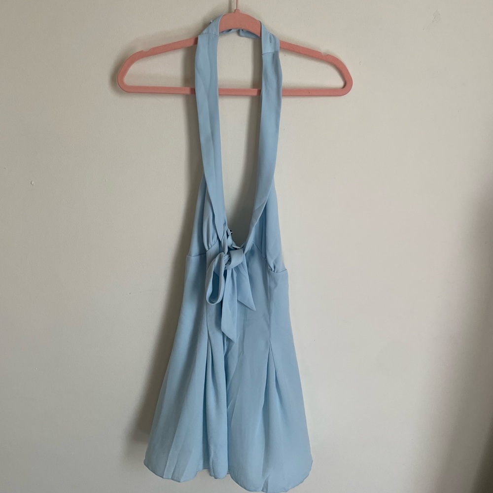 Frankie's Bikinis Light Blue Halter Top